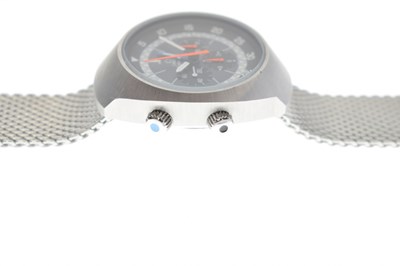 Lot Omega - Flightmaster stainless steel chronograph bracelet watch, ref. 145.036