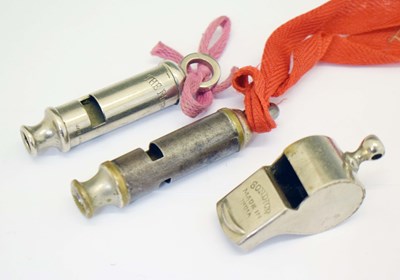 Lot 350 - Three vintage whistles