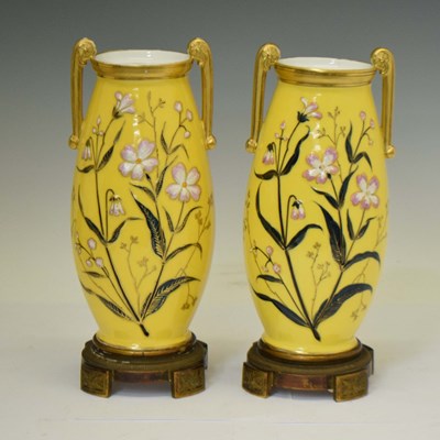 Lot 560 - Pair of late 19th century porcelain vases
