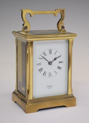 Lot 703 - Huber, London - Gilt metal cased carriage timepiece