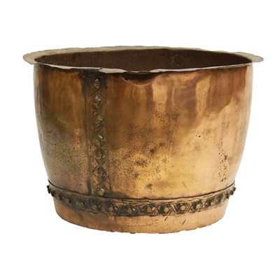 Lot 374 - 19th century studded copper log bin