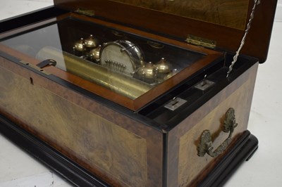 Lot Nicole Freres, Geneve - Late 19th century 'bells and drum in sight' musical box playing sixteen airs