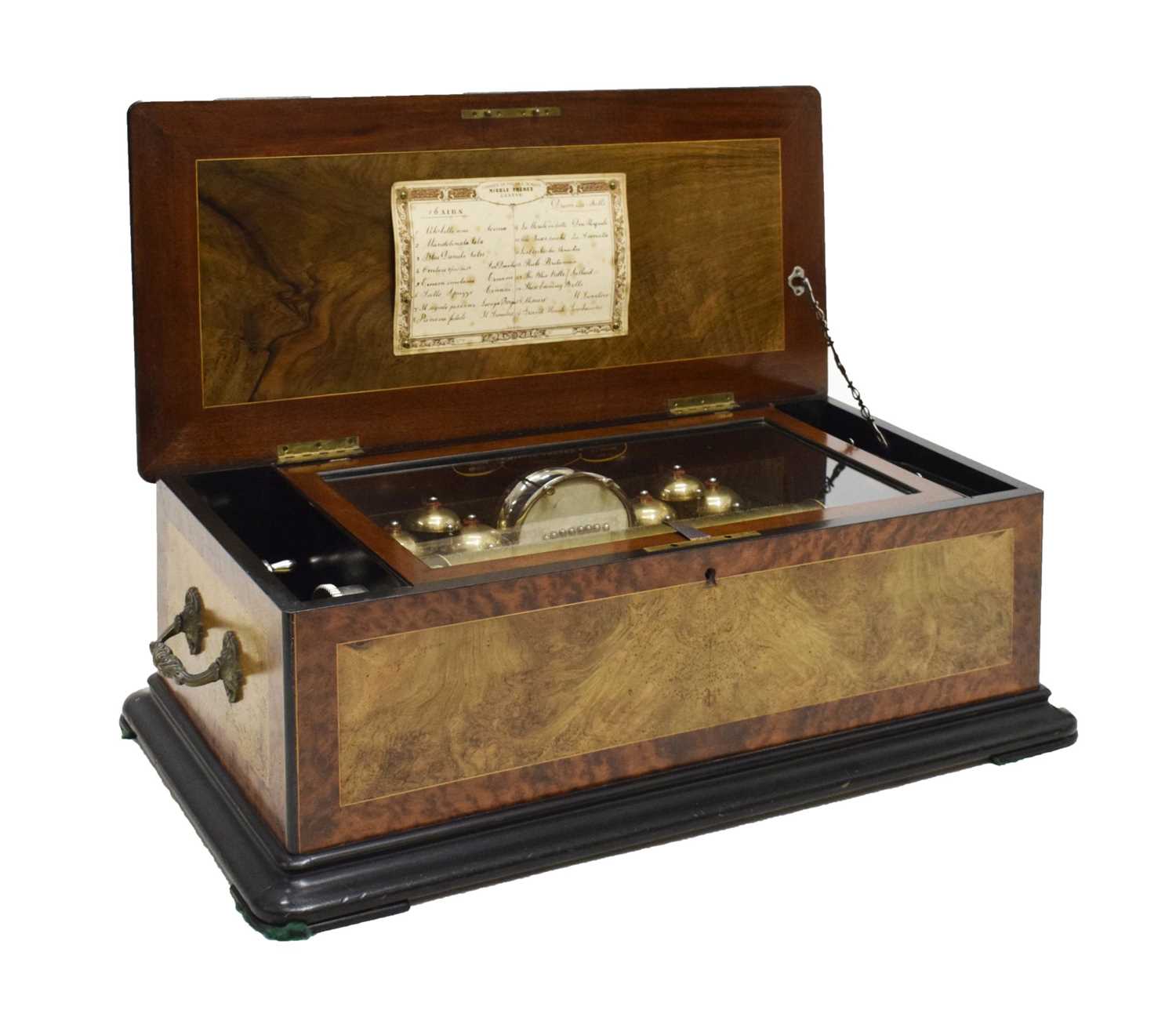 Lot Nicole Freres, Geneve - Late 19th century 'bells and drum in sight' musical box playing sixteen airs