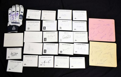Lot 438 - Collection of Cricketing signatures, together with a glove signed by Ian Botham
