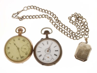 Lot 247 - Early 20th century Record Watch Co. gold plated open face pocket watch