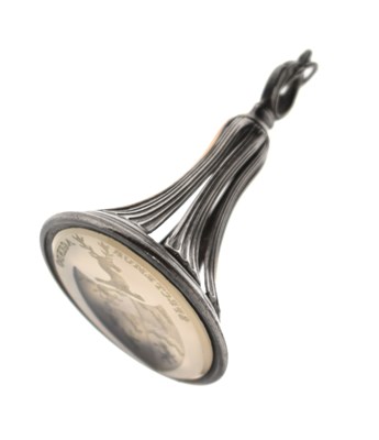 Lot 93 - Chalcedony intaglio fob seal - Spectemur Agendo