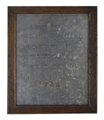 Lot 239 - Unusual antique lead nursery rhyme panel - Hickory Dickory Dock 1744