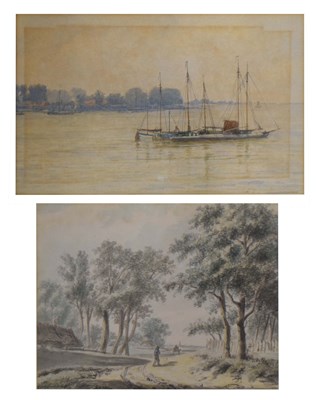 Lot 646 - Attributed to Thomas King Yalland - Watercolour landscape, etc
