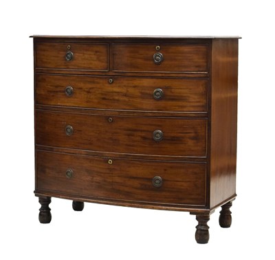Lot 752 - 19th century mahogany bowfront chest of drawers