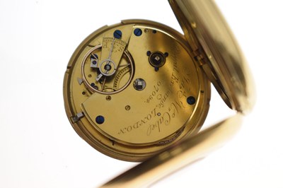 Lot Mid-Victorian 18ct gold half hunter pocket watch, James McCabe, Royal Exchange