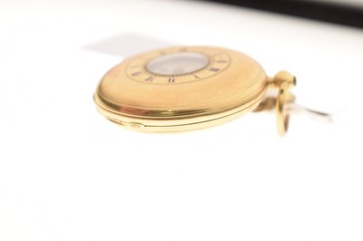 Lot Mid-Victorian 18ct gold half hunter pocket watch, James McCabe, Royal Exchange