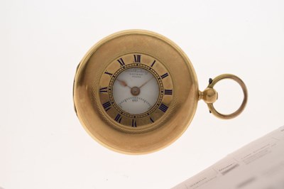 Lot Mid-Victorian 18ct gold half hunter pocket watch, James McCabe, Royal Exchange