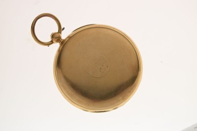Lot Mid-Victorian 18ct gold half hunter pocket watch, James McCabe, Royal Exchange
