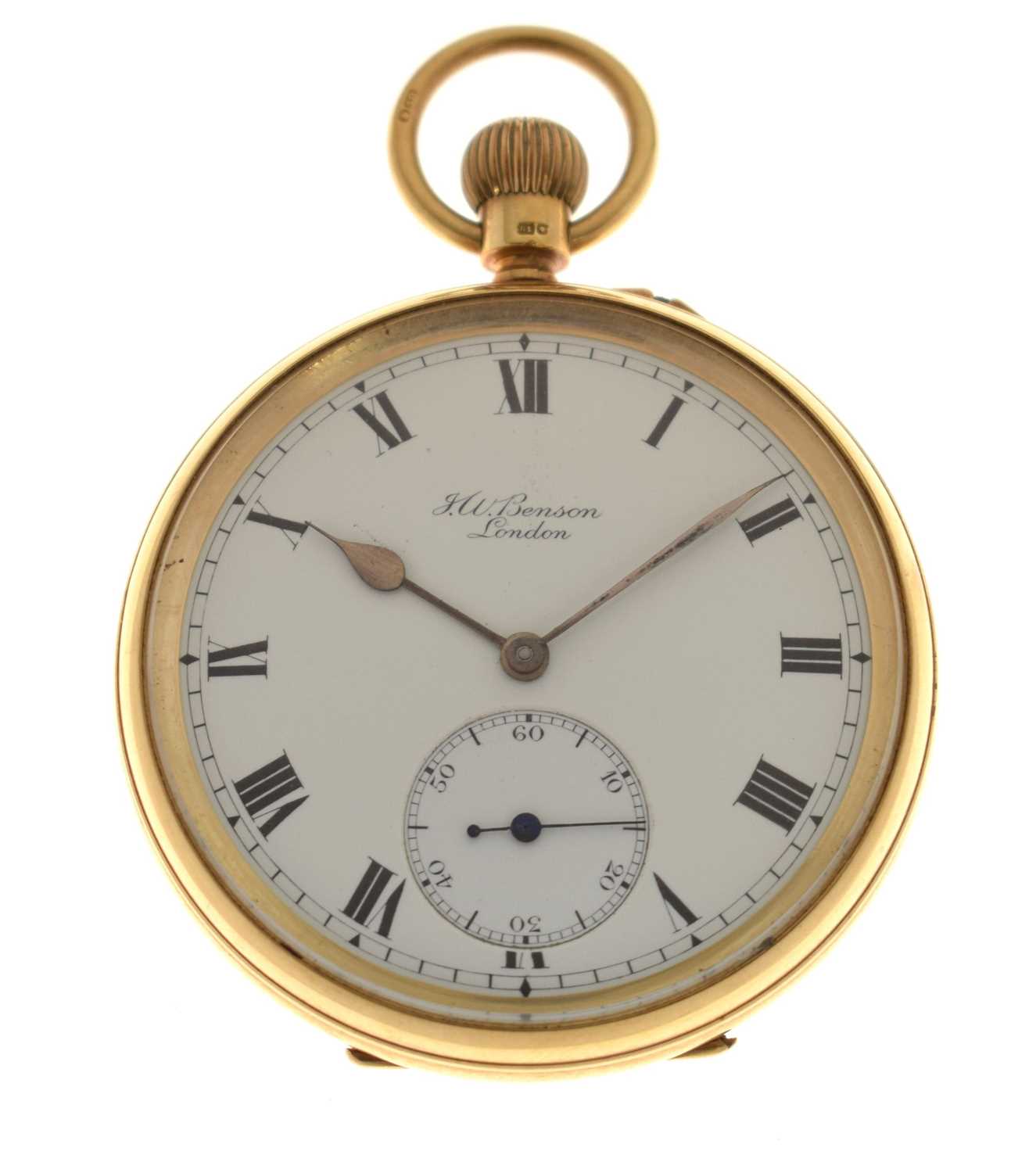 Lot George V 18ct gold cased pocket watch, J.W. Benson, London
