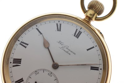 Lot George V 18ct gold cased pocket watch, J.W. Benson, London