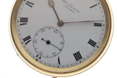 Lot George V 18ct gold cased pocket watch, J.W. Benson, London