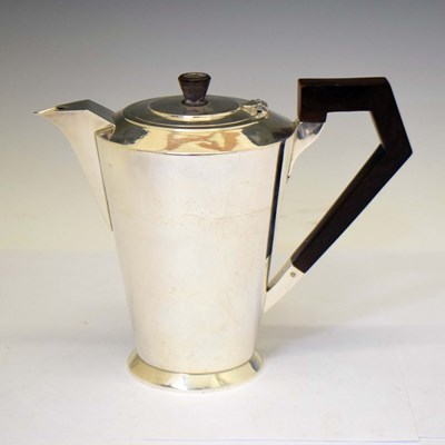 Lot 285 - George VI silver Art Deco hot water pot