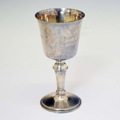 Lot 281 - Elizabeth II silver goblet with commemorative engraving