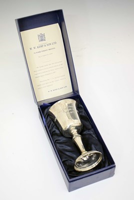 Lot 282 - Elizabeth II silver goblet with commemorative engraving