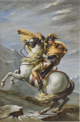 Lot 613 - After Jacques Louis David - Oil on canvas - Napoleon crossing the Alps
