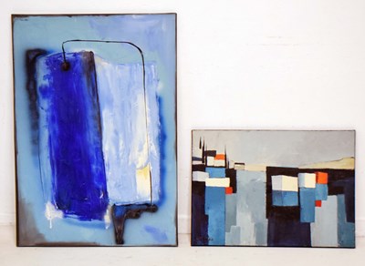 Lot 623 - Marie Buffiere (French, contemporary) - Acrylic on canvas - 'Côte Atlantique', and one other mixed media painting
