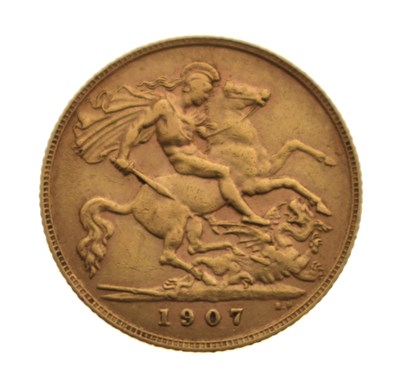 Lot 297 - Edward VII gold half sovereign, 1907
