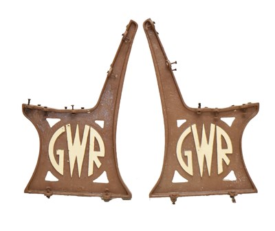 Lot 253 - Great Western Railway Interest – Pair of cast iron station platform bench seat ends
