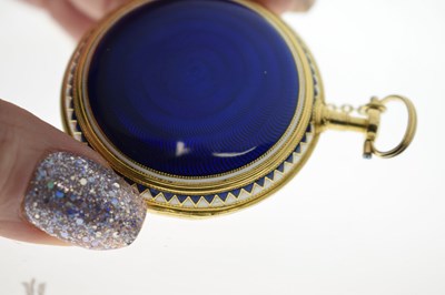 Lot Early 19th century yellow metal and enamel open face pocket watch, James Upjohn