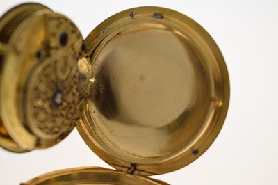 Lot Early 19th century yellow metal and enamel open face pocket watch, James Upjohn