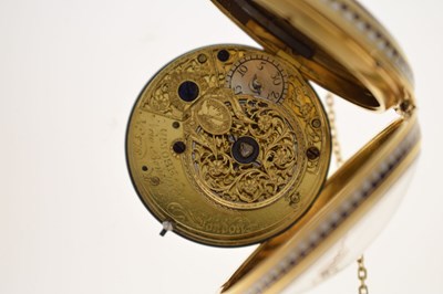 Lot Early 19th century yellow metal and enamel open face pocket watch, James Upjohn