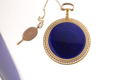 Lot Early 19th century yellow metal and enamel open face pocket watch, James Upjohn