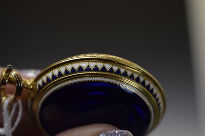 Lot Early 19th century yellow metal and enamel open face pocket watch, James Upjohn