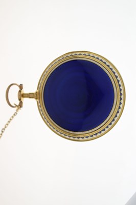 Lot Early 19th century yellow metal and enamel open face pocket watch, James Upjohn