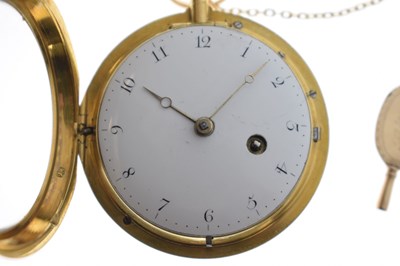 Lot Early 19th century yellow metal and enamel open face pocket watch, James Upjohn