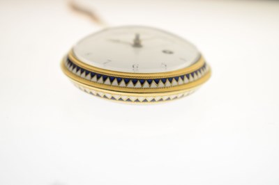 Lot Early 19th century yellow metal and enamel open face pocket watch, James Upjohn