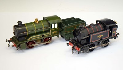 Lot 485 - Hornby - O gauge 0-4-0 GWR clockwork locomotive and tender