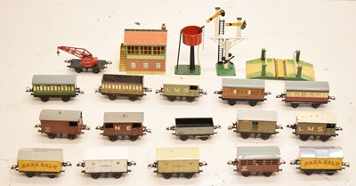 Lot 489 - Hornby - Large collection of tinplate O gauge rolling stock and wagons