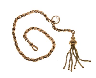 Lot 144 - Victorian/Edwardian fancy link watch chain, tagged '9c'