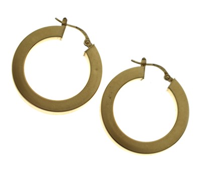 Lot 161 - Pair of 18ct gold hoop earrings
