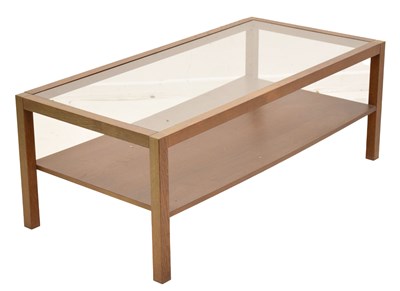 Lot 778 - Modern hardwood and glass two-tier coffee table