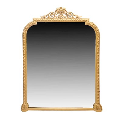 Lot 477 - Late Victorian or Edwardian large giltwood overmantel mirror