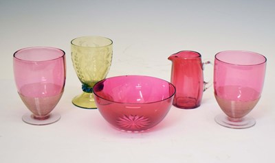 Lot 507 - Small group of coloured glassware