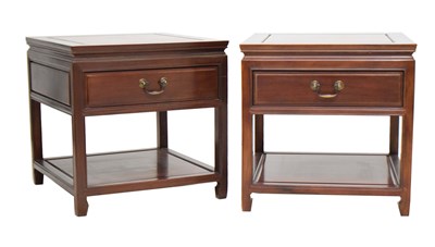 Lot 765 - Brights of Nettlebed - Pair of modern hardwood occasional or bedside tables