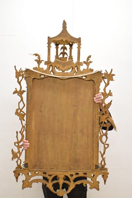 Lot 474 - Impressive 19th century Chippendale revival giltwood and gesso wall mirror