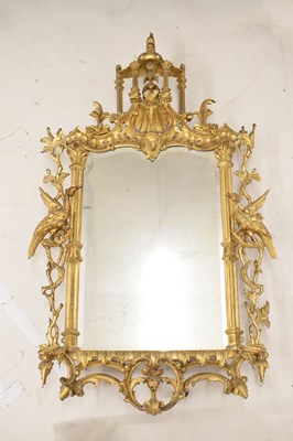 Lot 474 - Impressive 19th century Chippendale revival giltwood and gesso wall mirror