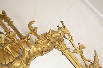 Lot 474 - Impressive 19th century Chippendale revival giltwood and gesso wall mirror