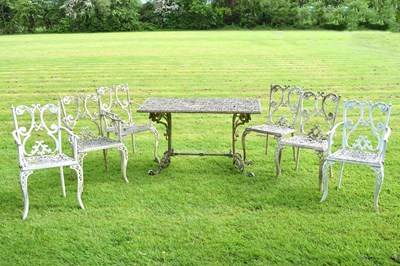 Lot 507 - Mid 20th century white painted aluminium garden patio set