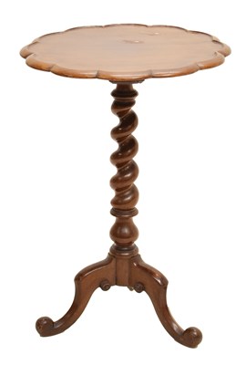 Lot 774 - Victorian mahogany tripod wine table with lobed top