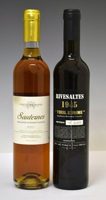 Lot 539 - Rivesaltes "Vieil Homme", 1945, and Fortnum & Mason Sauternes, 2003