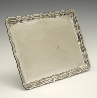 Lot 152 - 20th century white metal salver or tray of rectangular shape